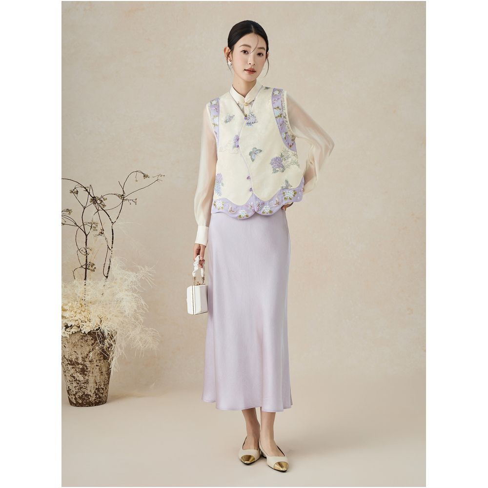 SHIBAI picks up endless white summer national style gentle and exquisite spring and autumn super beautiful high end embroidery women s new Chinese style vest image 2