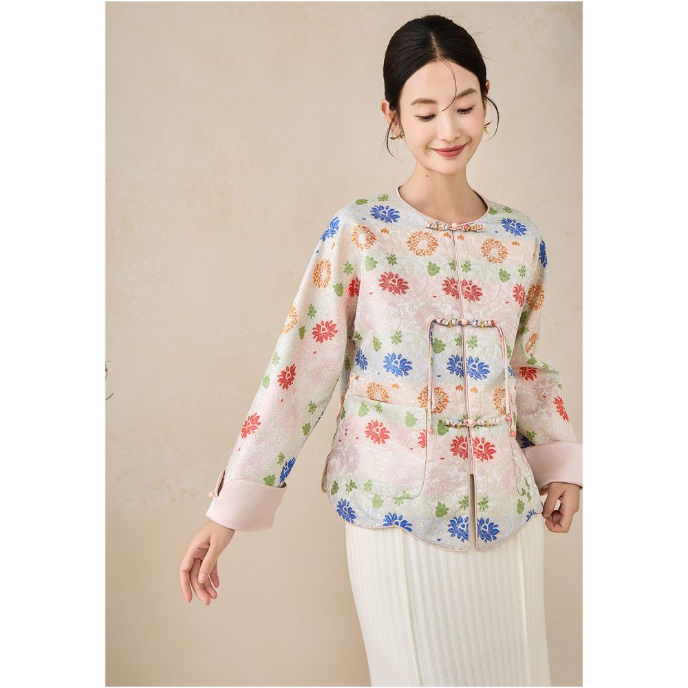 ASAYA5654 – Pastel Bloom Chinese Jacket 🌸✨