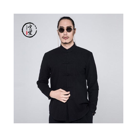 ASAYAHOMME1577 – Minimal Zen Mandarin Shirt ⚫🤍