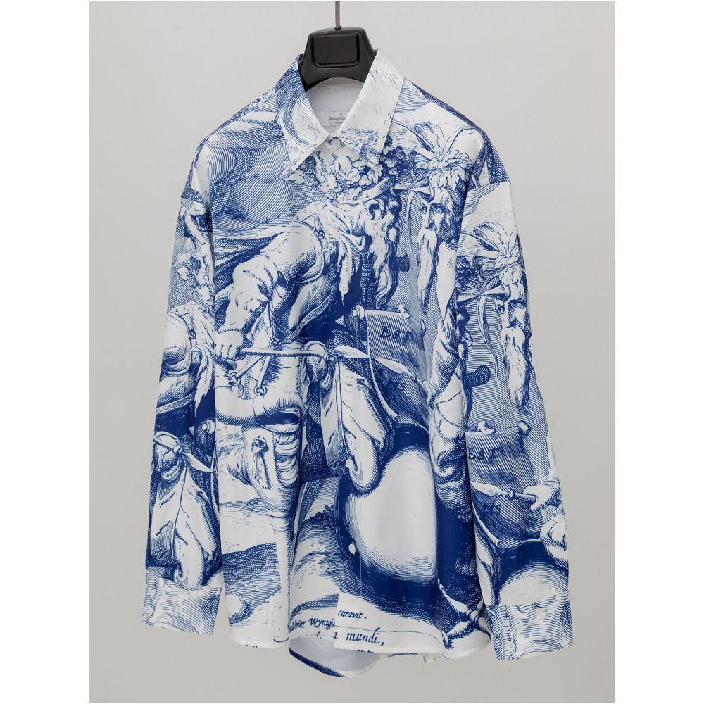 DYNE STUDIO Greek mythological print positioning print long sleeve loose shirt 8838 image 4