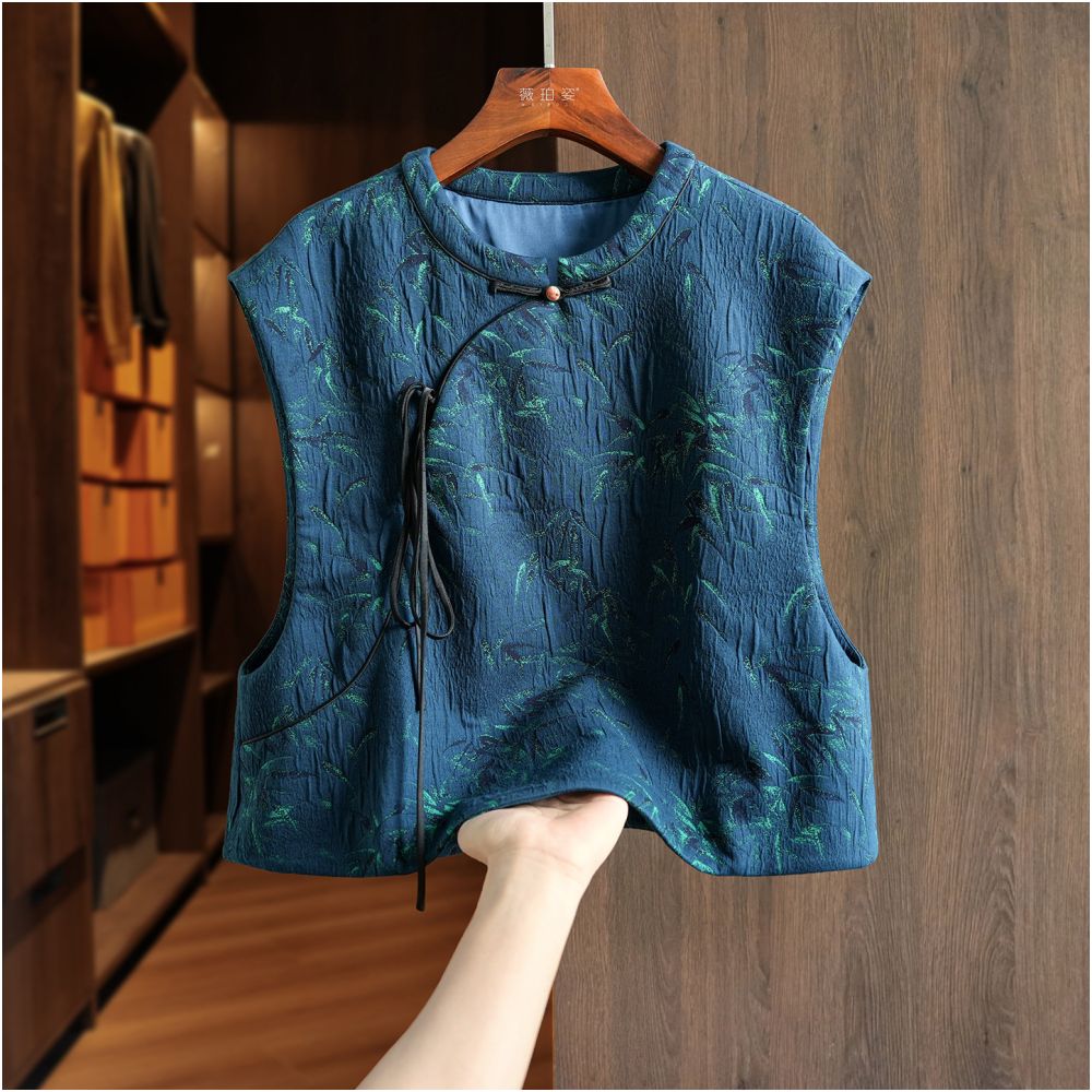 ASAYA5656 – Oriental Jacquard Sleeveless Vest 🍁🧧