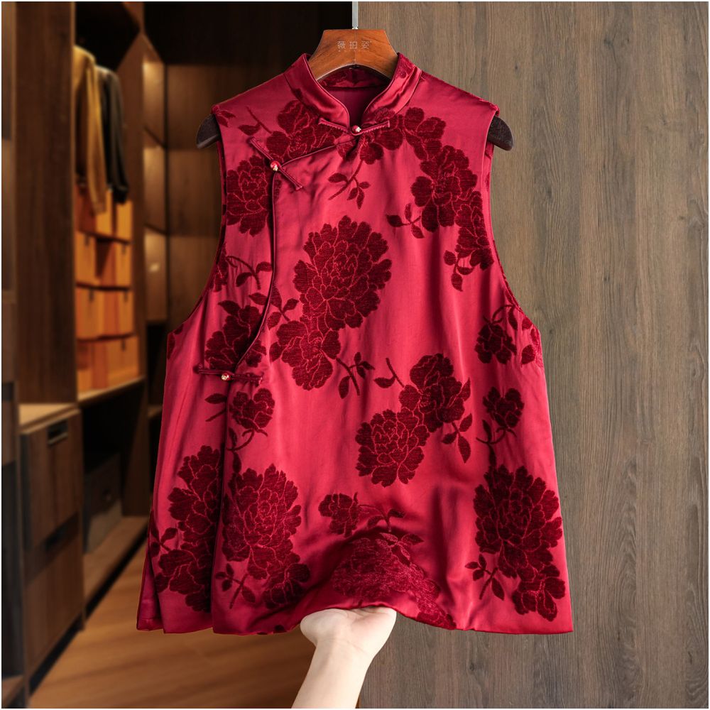ASAYA5657 – Imperial Rose Silk Vest 🌹✨