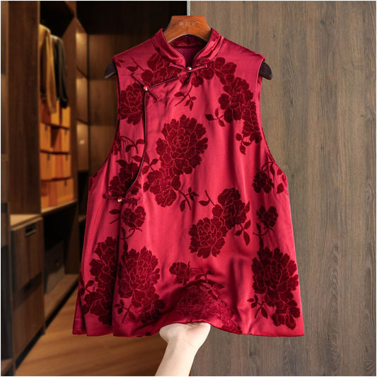 ASAYA5657 – Imperial Rose Silk Vest 🌹✨