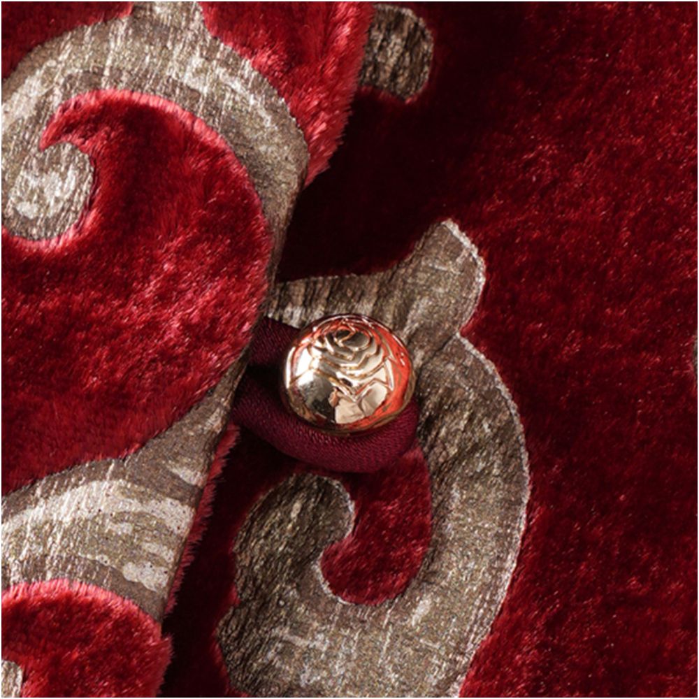 Original Design Light Luxury Jacquard Silk Velvet Coat Women s Long Sleeve Loose Chinese Style New Chinese Tang Style Pan Button Top image 3