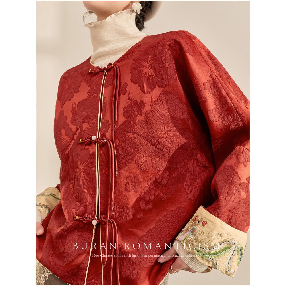Women s 2025 New Popular Women s Autumn and Winter Coat with Heavy Industry Embroidered 3D New Chinese Style Tang Costume Top image 1