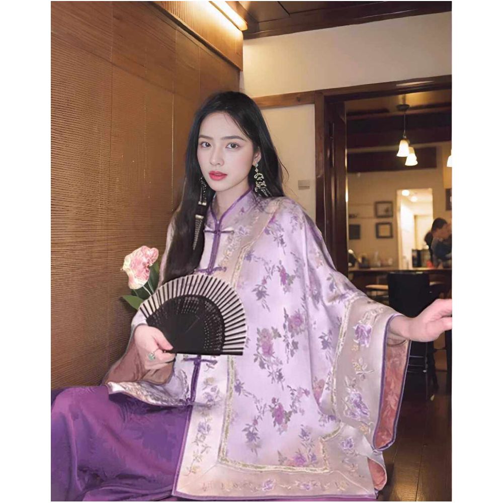 Jinghua Yanyun Zen inspired New Chinese Elegance Style Fragrant Cloud Yarn Short Jacket for Women image 4