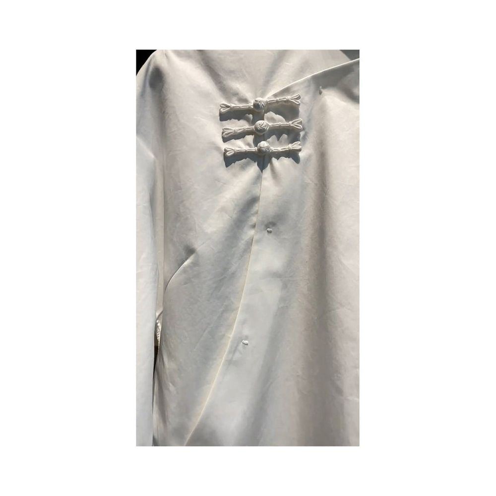 French style niche mature chic and exquisite top fashionable and stylish high end luxury and elegant new Chinese style white shirt for autumn image 4