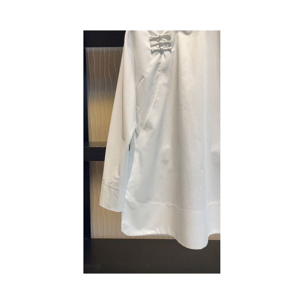French style niche mature chic and exquisite top fashionable and stylish high end luxury and elegant new Chinese style white shirt for autumn image 5