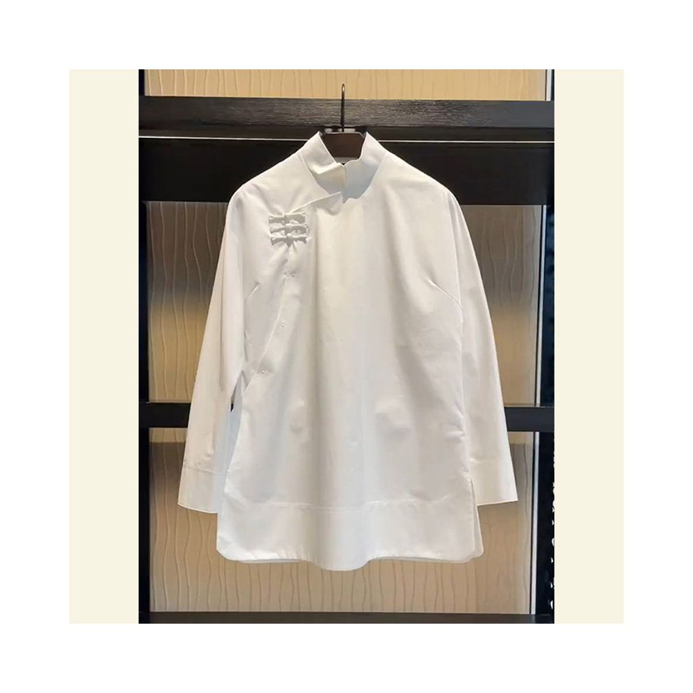 French style niche mature chic and exquisite top fashionable and stylish high end luxury and elegant new Chinese style white shirt for autumn image 0