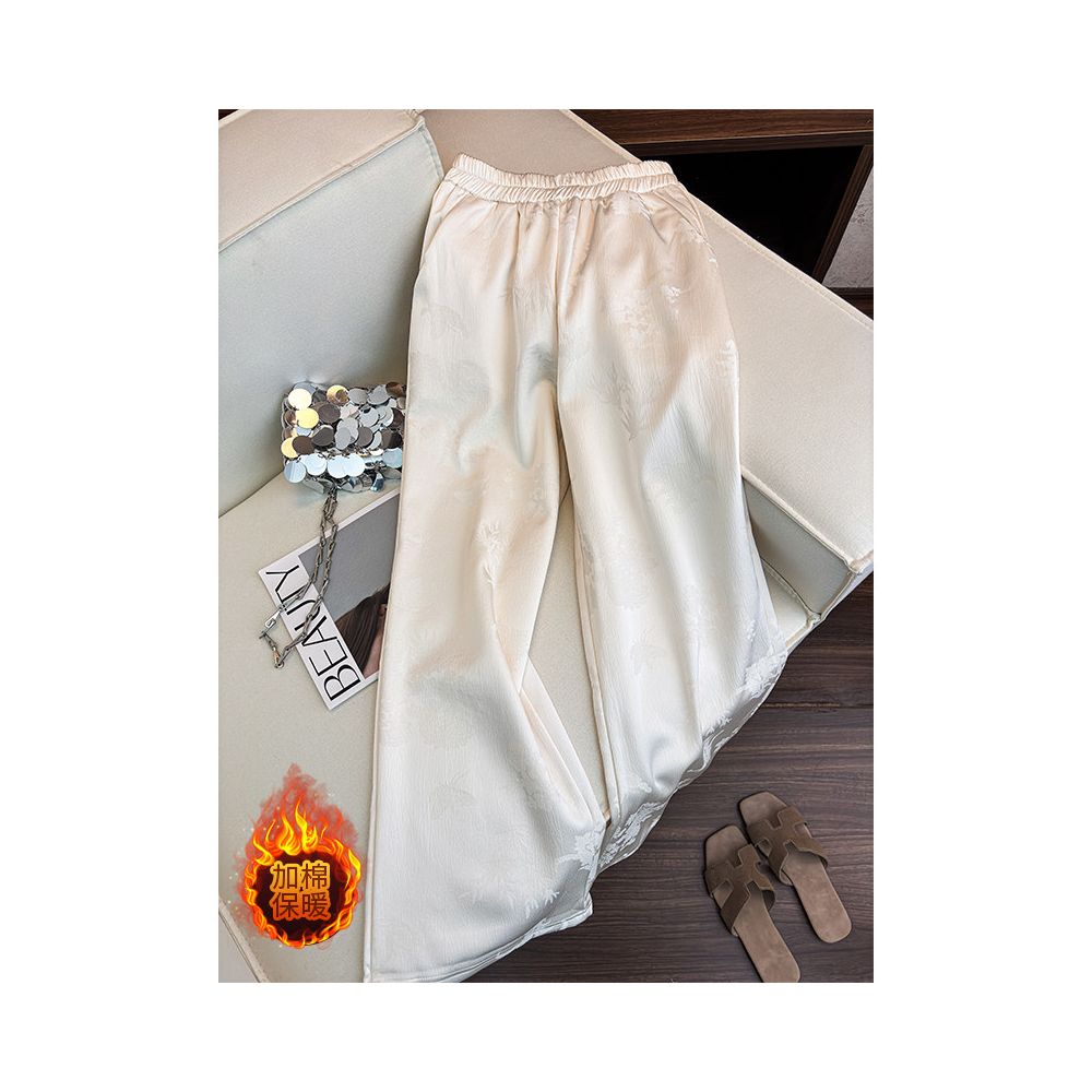 ASAYA5735 – Whisper Jacquard Wide Pants 🤍🖤