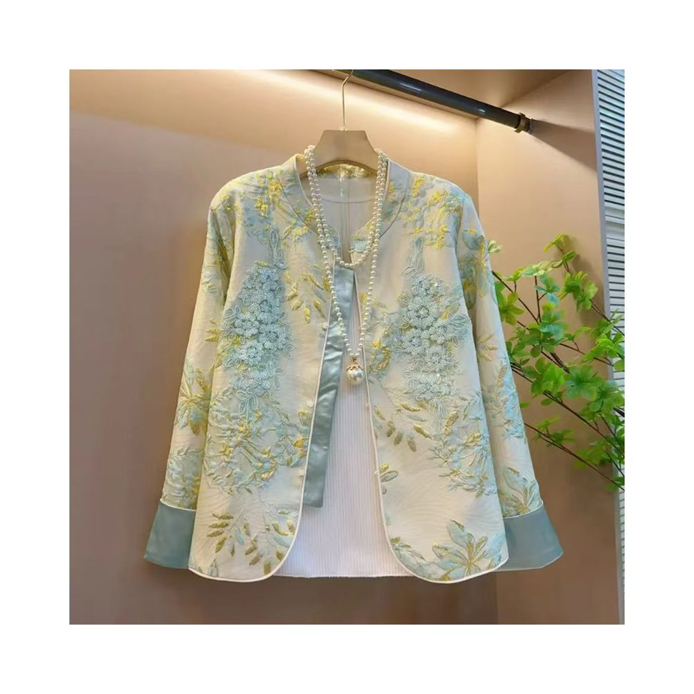 ASAYA5737 – Pastel Bloom Embroidered Jacket 🌸🕊️