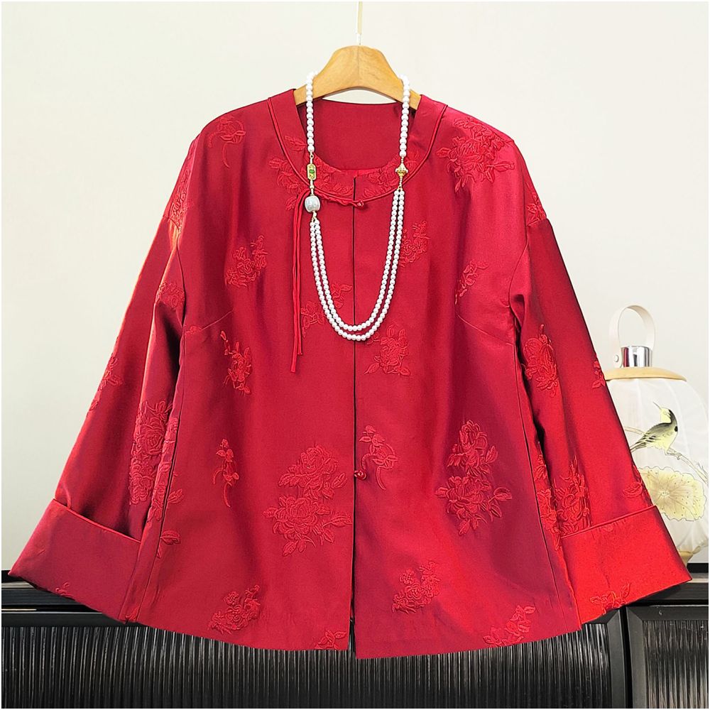 ASAYA5747 – Crimson Bloom Oriental Jacket 🌹✨