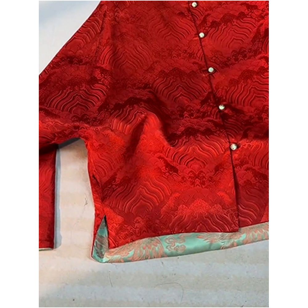 2026 Spring New Style with Unique Temperament Super Beautiful High end Retro New Chinese Style Song Jin Red Coat for Women image 1