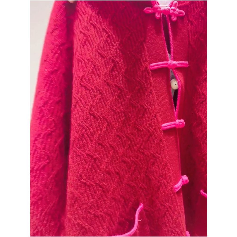 In stock lazy style design sense new Chinese style buckle jacket winter 2025 new knitted cardigan image 4