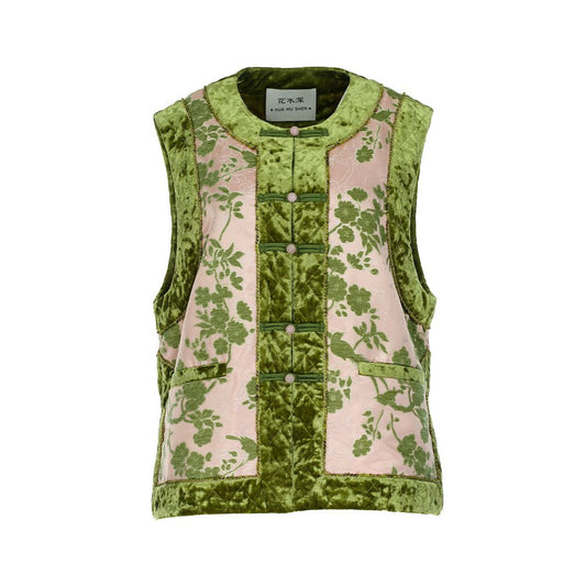 ASAYA5794 – Hua Mu Shen Floral Quilted Vest 🌿🌸