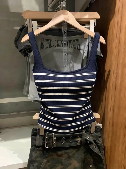 ASAYA7474 – Riviera Stripe Knit Tank ⚓️🤍