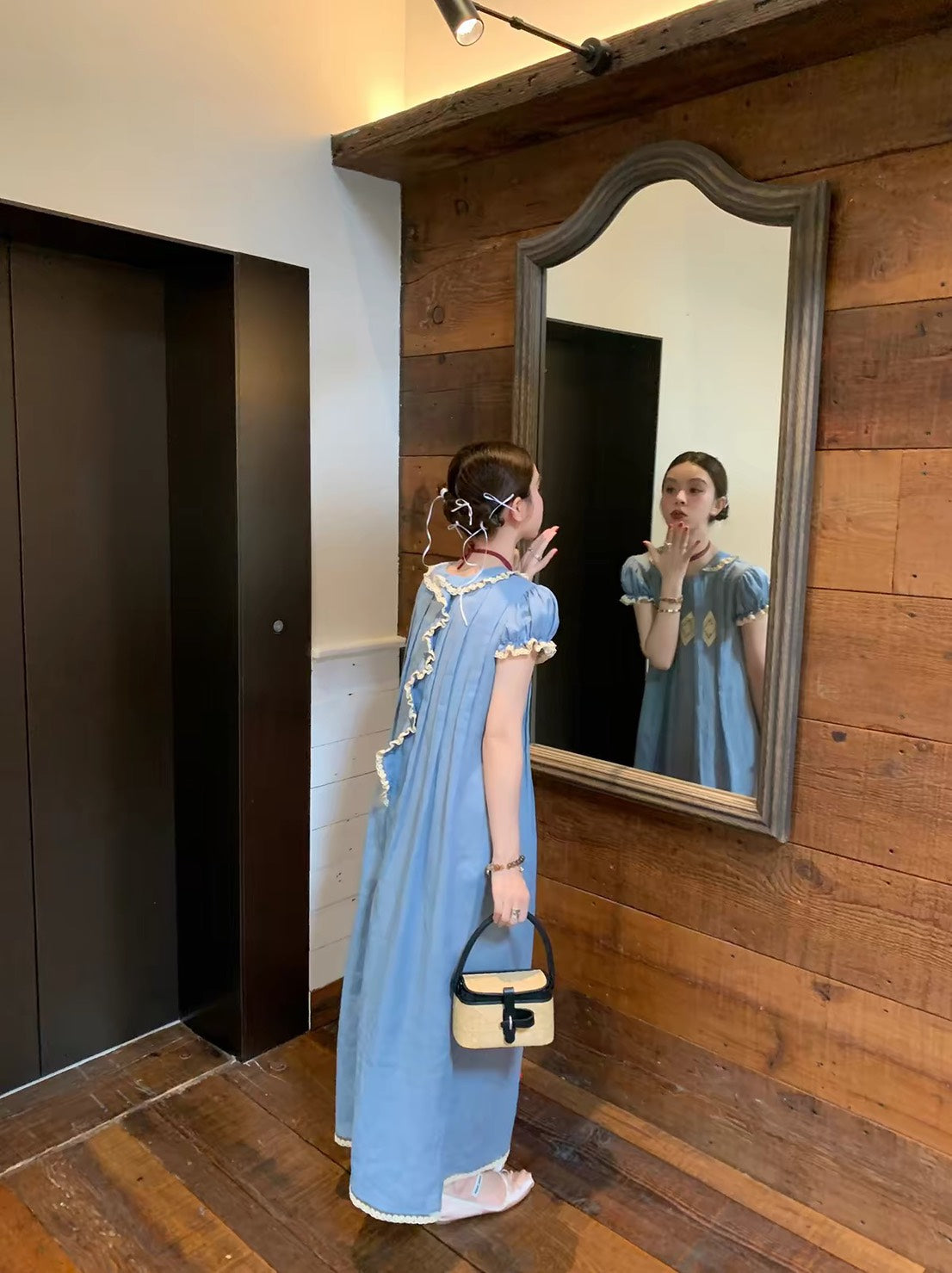 ASAYA7503 – Blue Reverie Linen Dress 🩵🕊️