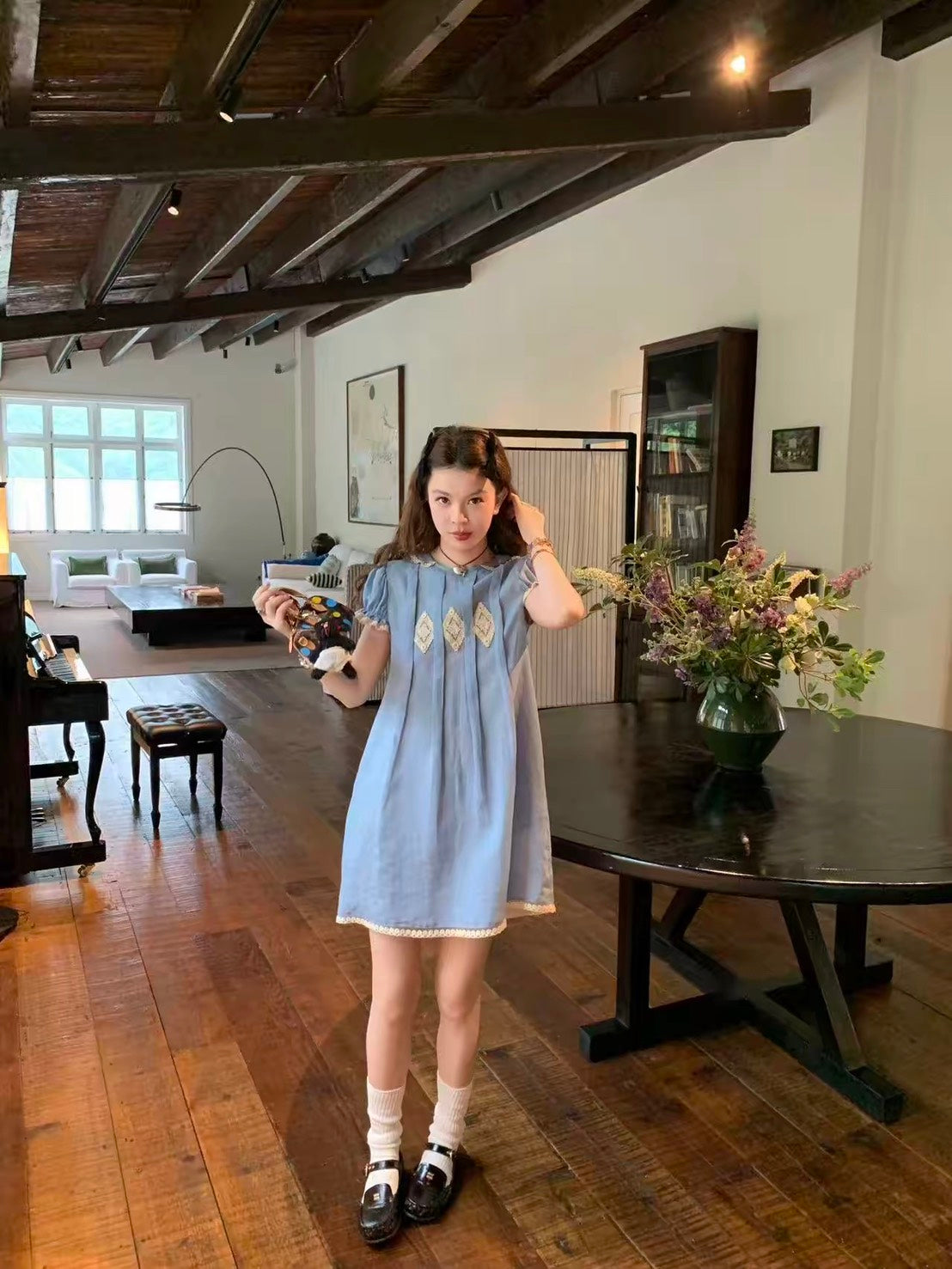 ASAYA7503 – Blue Reverie Linen Dress 🩵🕊️