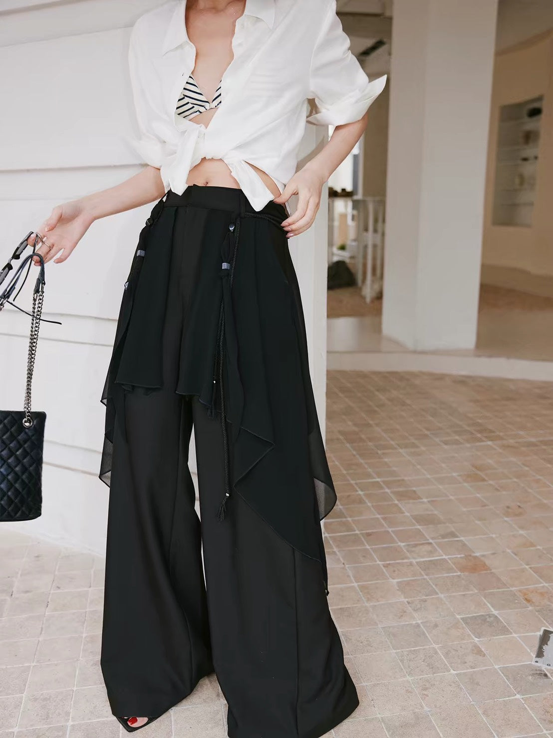 ASAYA7512 – Ethereal Layered Flow Pants 🤍✨