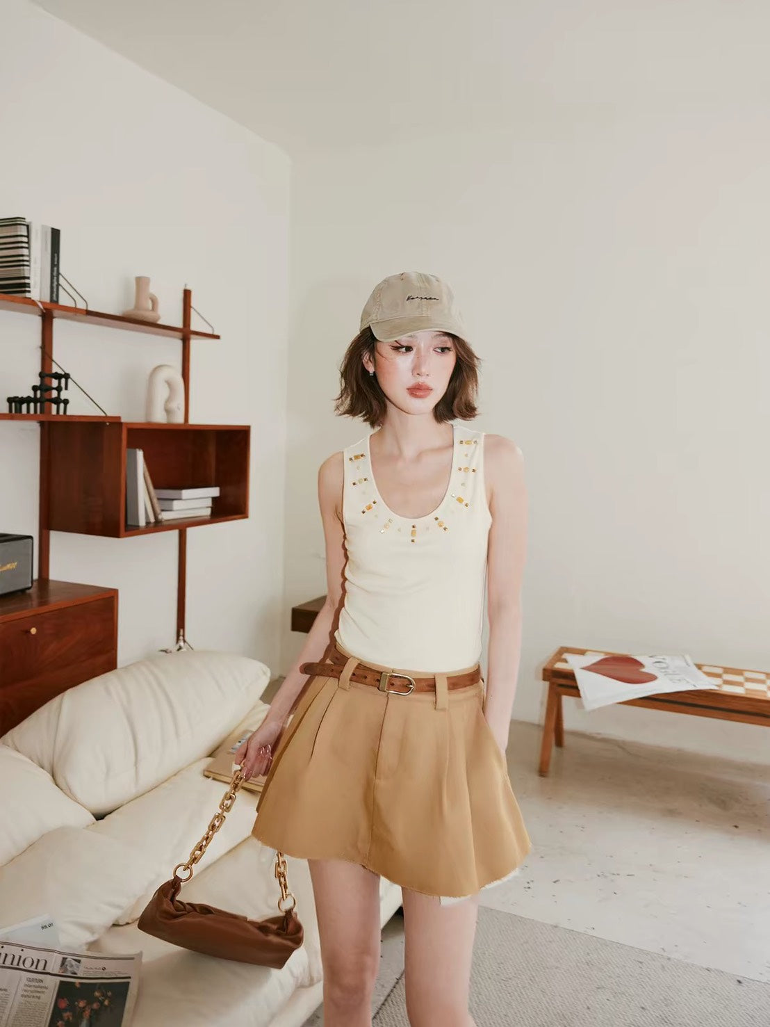ASAYA7513 – Golden Muse Embellished Tank ✨🤍